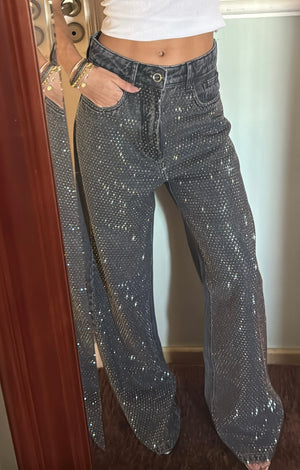 Wide Leg Jeans Estonada Pedras ENVIOS 27/08
