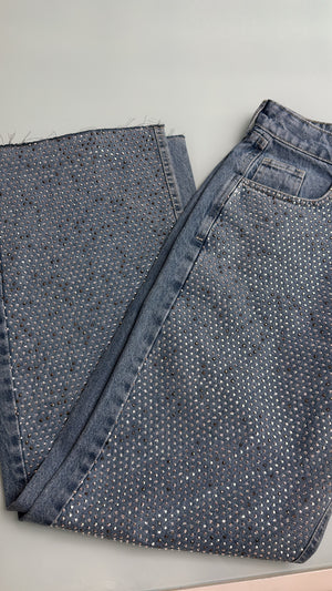 Wide Leg Jeans Denim Pedras ENVIOS 27/08