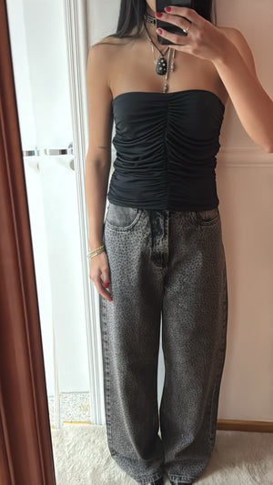 Wide Leg Jeans Estonada Pedras Black ENVIOS 27/08