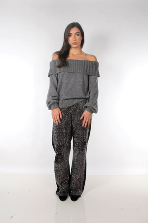 Wide Leg Jeans Black Pedras Detalhes Destroyed ENVIOS 27/08
